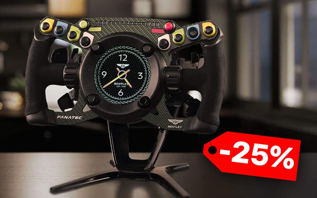 Fanatec Bentley GT3 -ohjauspyörä 25 % alennuksella, vain 18. heinäkuuta asti.
