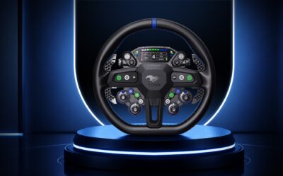 MOZA Ford Mustang GTD -ohjauspyörä saatavilla hintaan 449 €, sekä MA3F-sidestick
